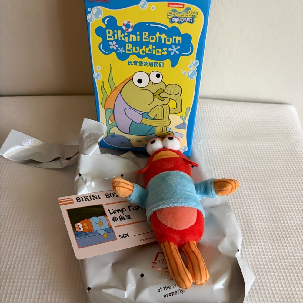 PopMart, Limp Fish Plush Toy - Red and Blue